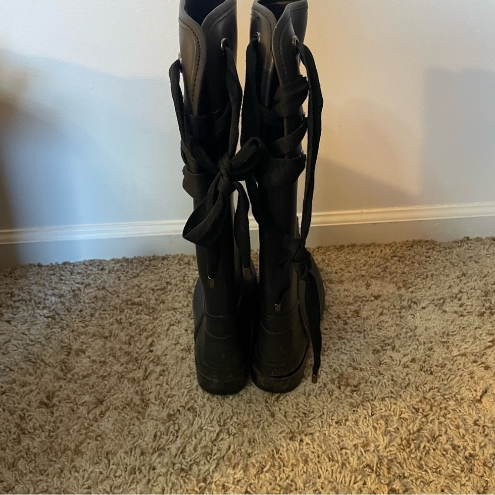 Coach Black Women's Knee-High Rain Boots size 8 flawed - Picture 3 of 9
